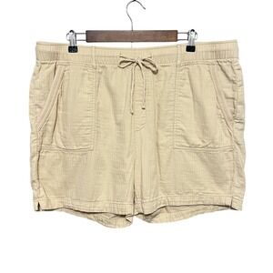 Old Navy‎ Cotton Casual Shorts Ecru Beige Drawstring Pockets Comfort XL